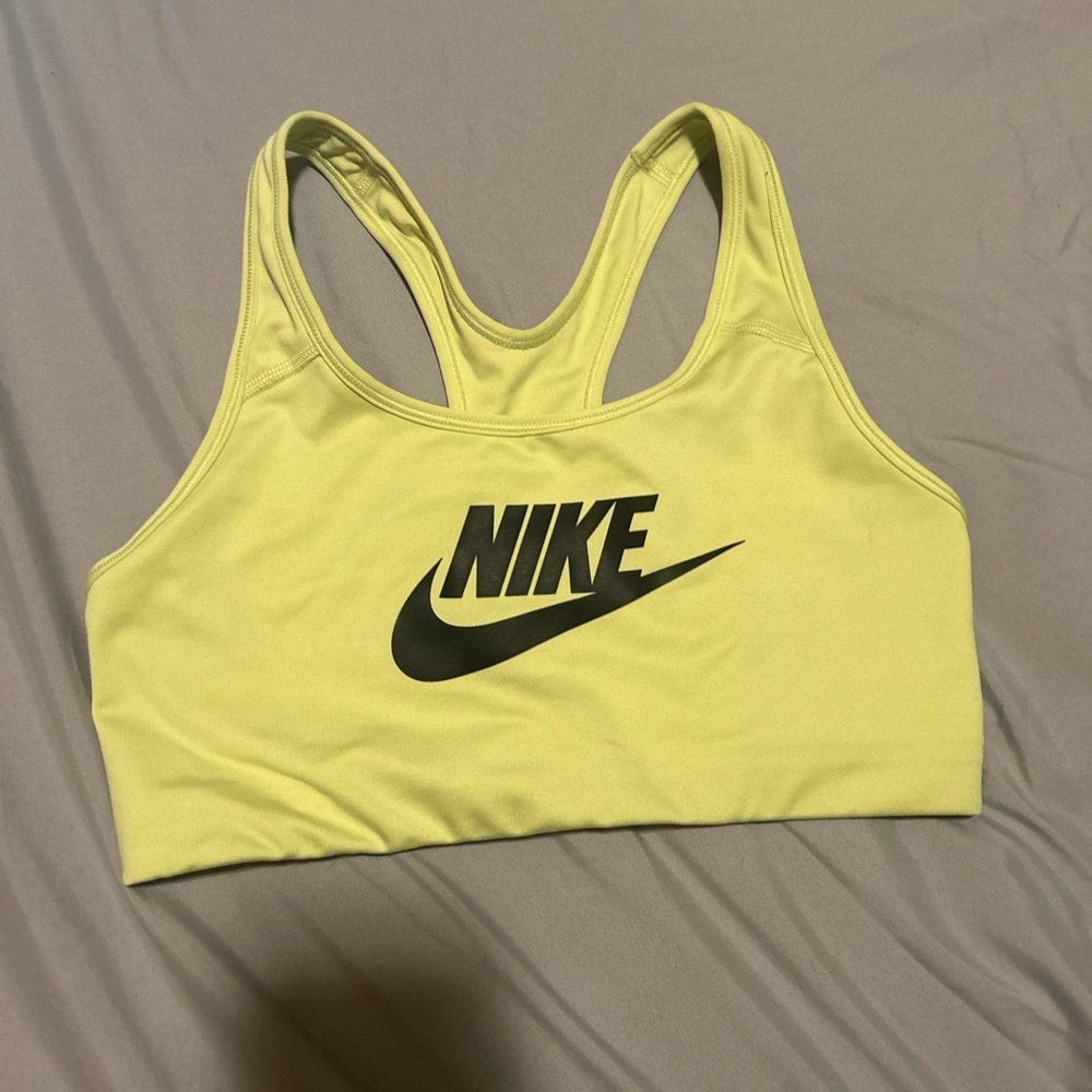 neon nike sports bra